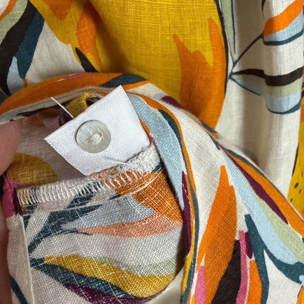 C&C California Womens L Linen Sleeveless Tank Top Beach Bright Boho Summer - Picture 15 of 15